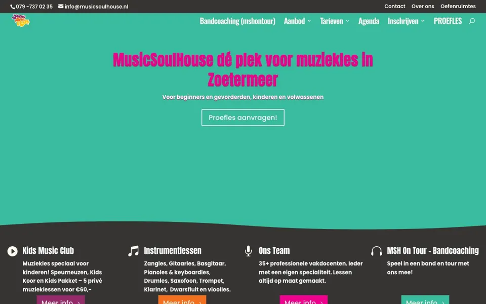 De oude website van MusicSoulHouse