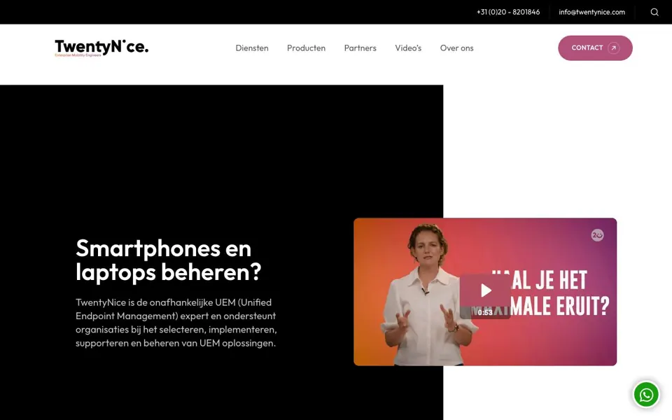 Website van TwentyNice