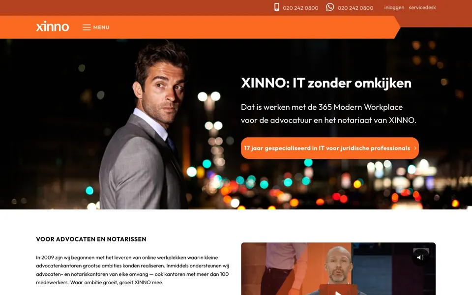 De oude website van Xinno